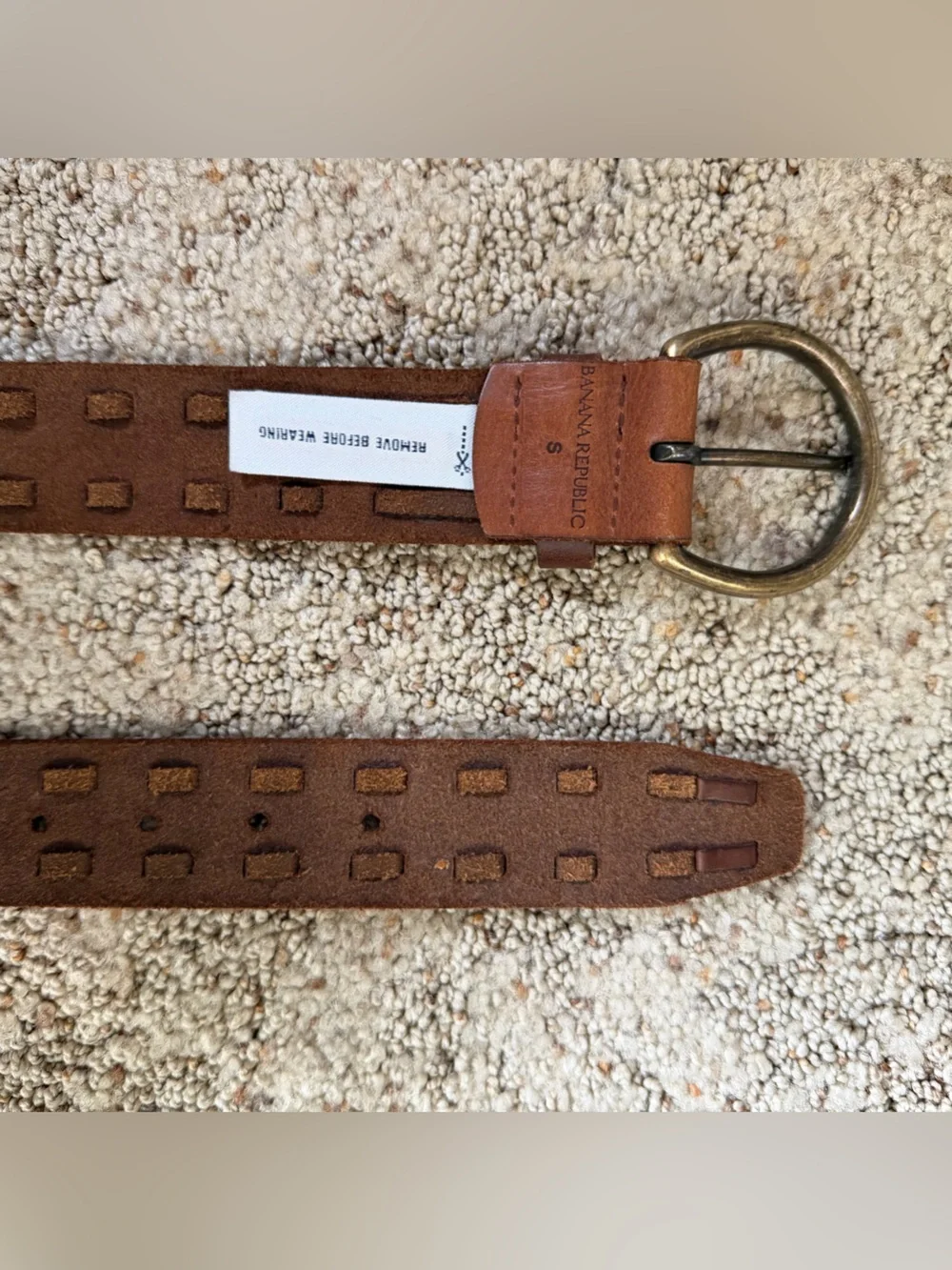 Banana Republic Brown Laced Leather Belt Size Small